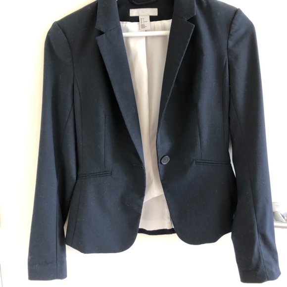 H&M Structured Navy Blazer - Picture 1 of 2